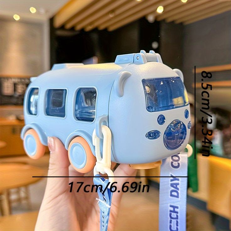 kids Cute Bear Baby Bus Tritan Water Bottle Student School Children Creative Straw Car Water Bottle Cup 500ml (Random Color) - Image 3