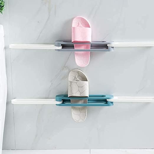 3 In 1 Shoes Rack Wall Mounted Folding Slippers Shoes Bathroom Towel Hanger Organizer Rack in House Shoes Stand Hanging Shelf Rack Holder for Multipurpose use(random color) - Image 5