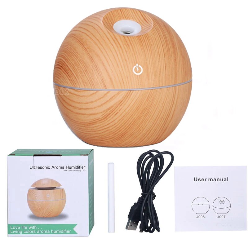 Essential Oil Diffuser Aroma Air wood Humidifier with Colorful Change mist maker for home (random color) - Image 9