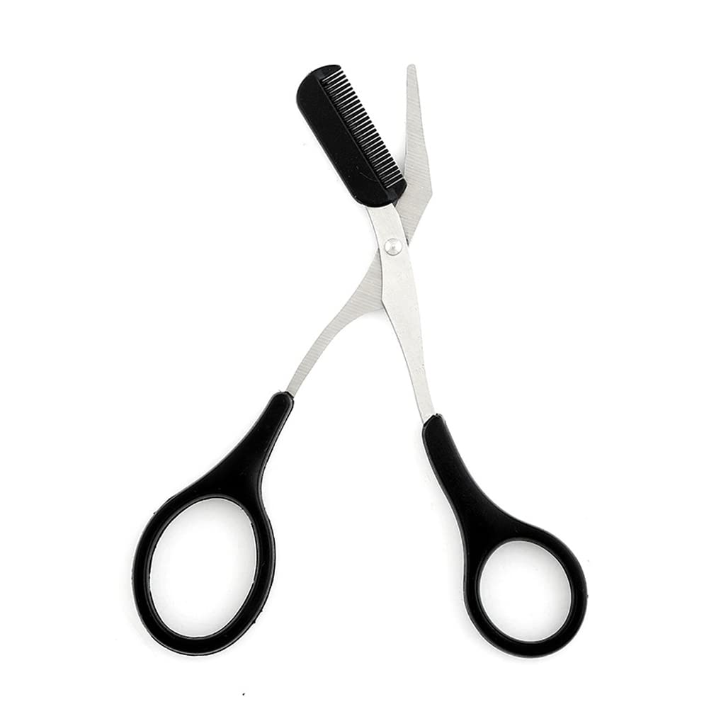Scissors Eyebrow Trimmer Scissors Comb Stainless Steel Brow Hair Scissors Clips Shaping Grooming Trimmer Makeup Accessories(random color) - Image 19