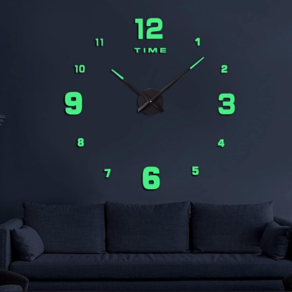 Wooden Numbers Wall Clocks Round Dial only Glow in The Dark Clock Wall for Living Decor Modern Decorative - Image 6