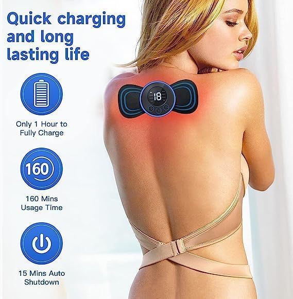 Mini Body Massager Pulse Neck Pain Relief EMS Butterfly Body Massager Men & Women - Image 3