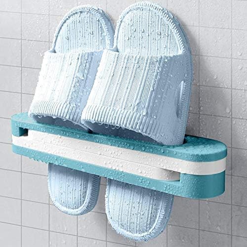 3 In 1 Shoes Rack Wall Mounted Folding Slippers Shoes Bathroom Towel Hanger Organizer Rack in House Shoes Stand Hanging Shelf Rack Holder for Multipurpose use(random color) - Image 7