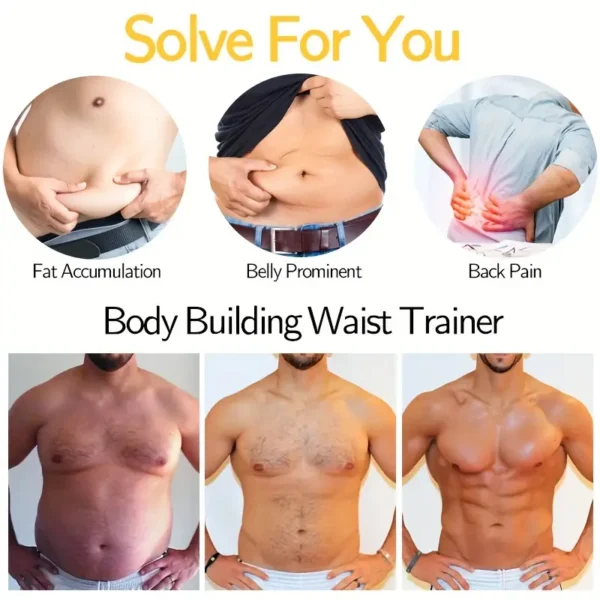Men's Workout Waist Trainer Tummy Slimming Body Shaper Trimmer Belt Abdomen Shape-wear - Image 5