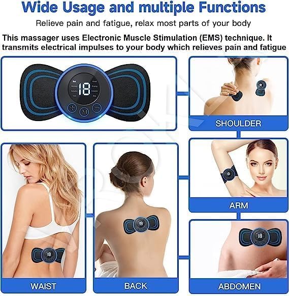 Mini Body Massager Pulse Neck Pain Relief EMS Butterfly Body Massager Men & Women - Image 5