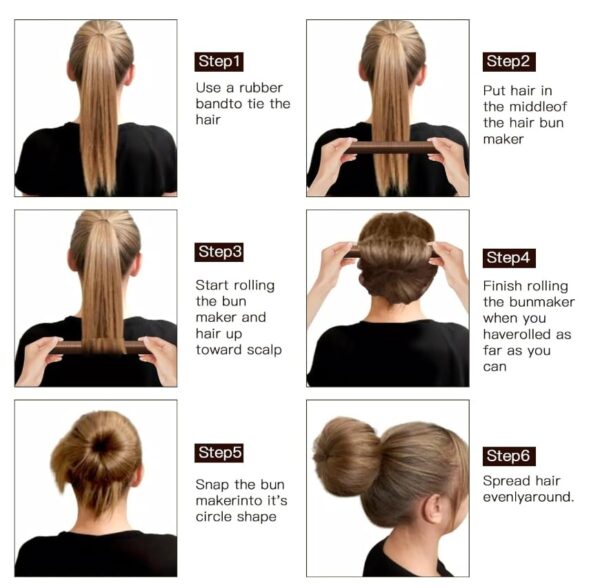 Hair Bun Maker French Twist Hair Fold Wrap Snap for Hair Easy Bun Hair Tool Ballet Bun for Kids and Women(random color) - Image 8