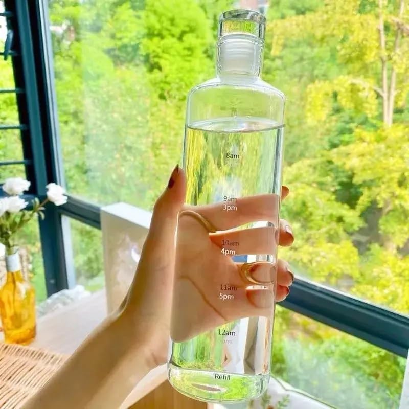 Transparent,lightweight Sports Water Bottle Portable Leak-proof Fitness Gym Water Time Scale, Sealed, Leakproof, 500ml Capacity - Image 5