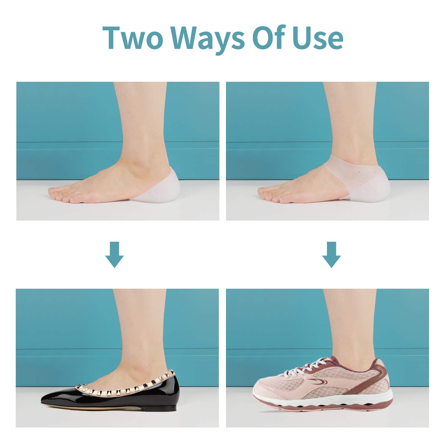 Concealed Footbed Enhancers Invisible Height Increase Soft Silicone Heel Insoles Wearable Heel Cushion Inserts - Image 14
