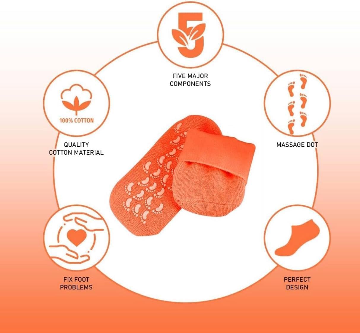 Spa Gel Socks, Ultra Soft Silicone Full Foot/Heel Protection Socks - Image 9