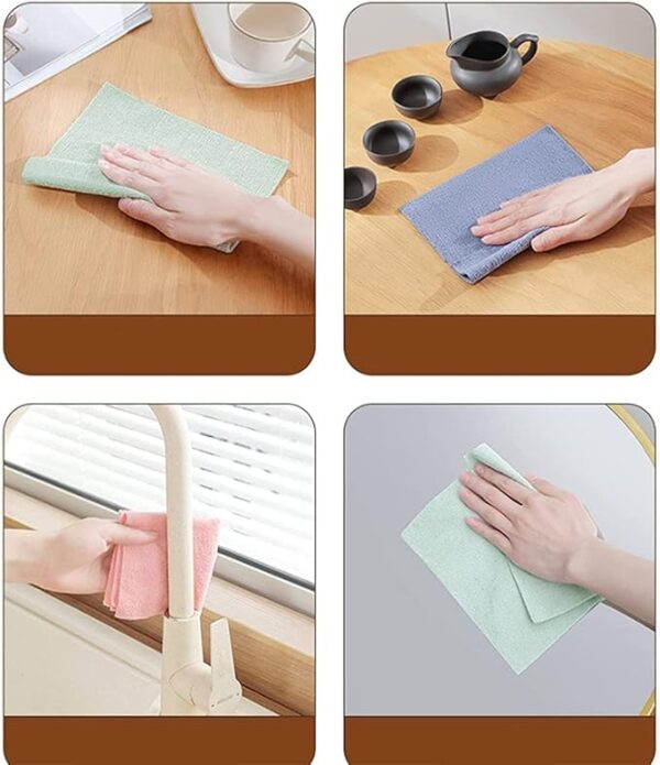 20 Pcs Disposable Cleaning Clothes with Dispenser Box | Cleaning Towels, Microfiber Towel | Reusable Dish Clothes | Lazy Rags Car Wipes | Multi-Purpose Cleaning Clothes (Random Color) - Image 12