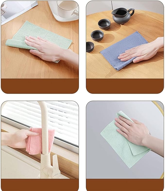 20 Pcs Disposable Cleaning Clothes with Dispenser Box | Cleaning Towels, Microfiber Towel | Reusable Dish Clothes | Lazy Rags Car Wipes | Multi-Purpose Cleaning Clothes (Random Color) - Image 4