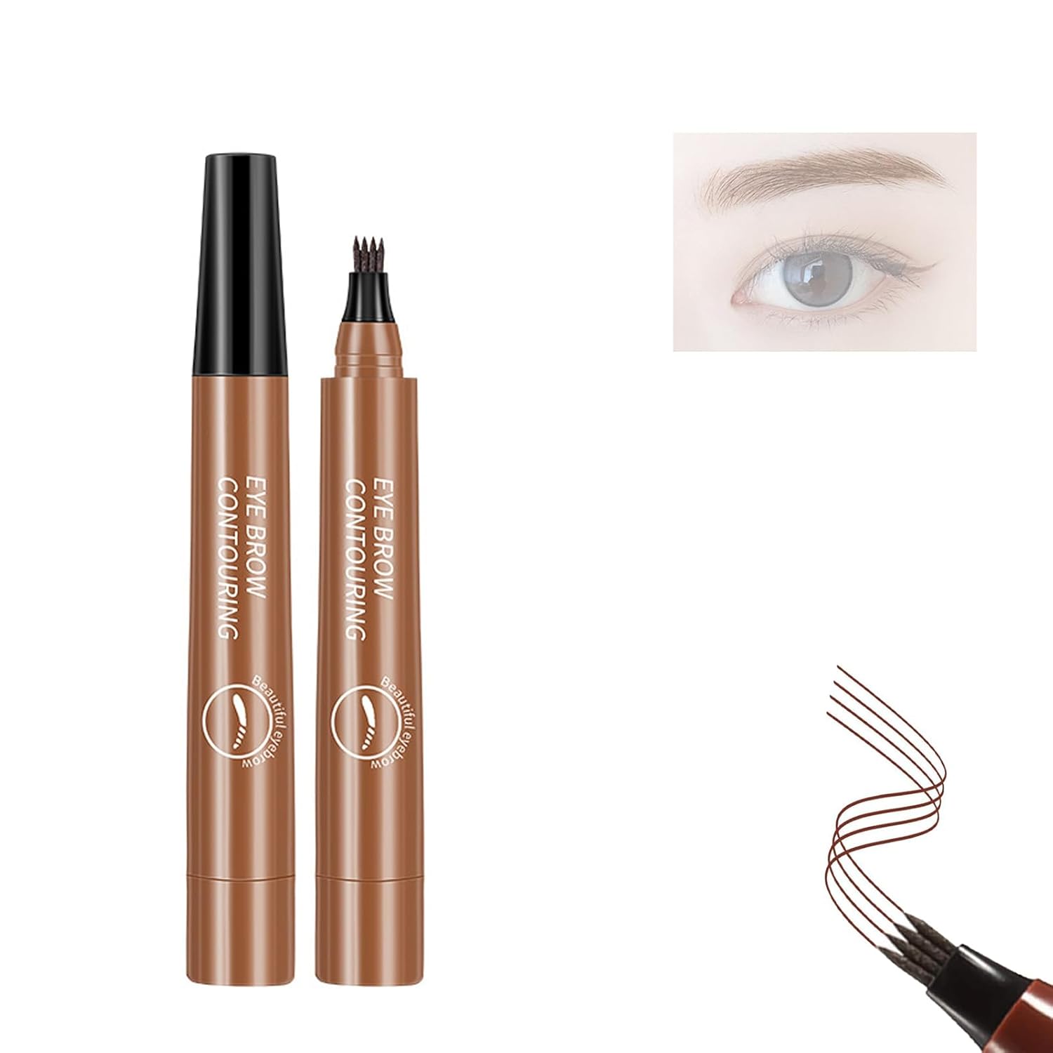 Natural Long Lasting Eyebrow Pen Waterproof Fork Tip Eyebrow Tattoo Pencil Women Eye Cosmetic Beauty Makeup | Eyebrow Marker Pen - Image 12