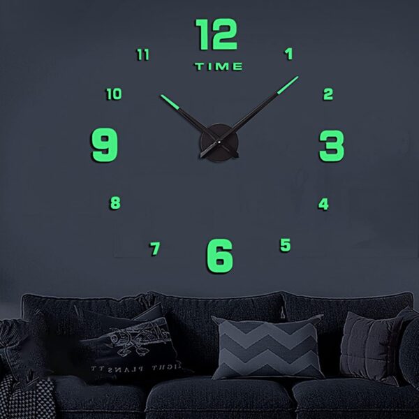 Wooden Numbers Wall Clocks Round Dial only Glow in The Dark Clock Wall for Living Decor Modern Decorative - Image 5