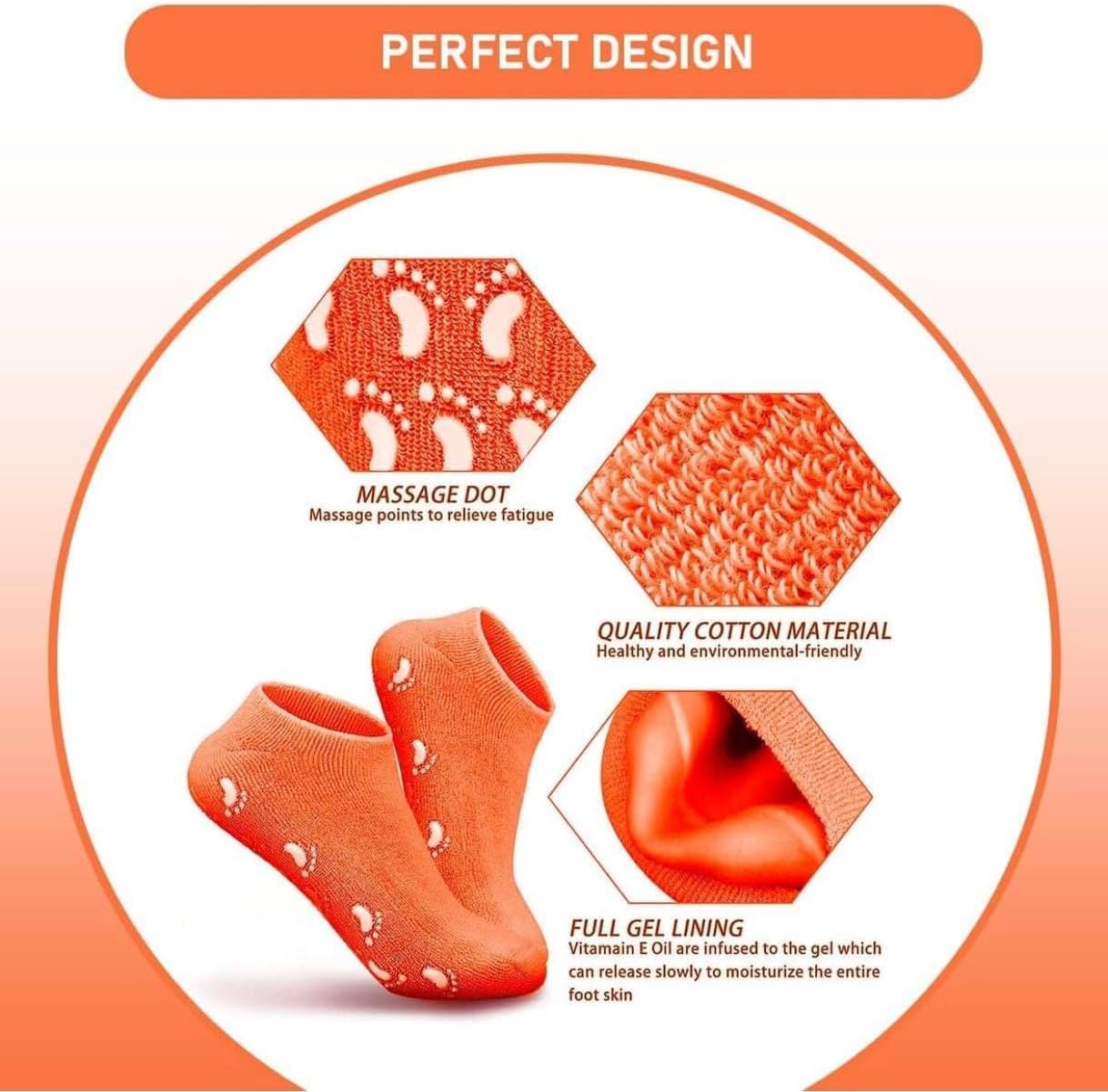 Spa Gel Socks, Ultra Soft Silicone Full Foot/Heel Protection Socks - Image 8