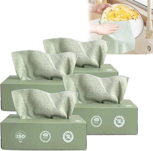 20 Pcs Disposable Cleaning Clothes with Dispenser Box | Cleaning Towels, Microfiber Towel | Reusable Dish Clothes | Lazy Rags Car Wipes | Multi-Purpose Cleaning Clothes (Random Color) - Image 11