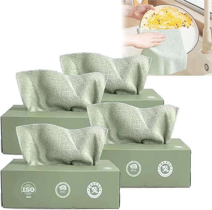 20 Pcs Disposable Cleaning Clothes with Dispenser Box | Cleaning Towels, Microfiber Towel | Reusable Dish Clothes | Lazy Rags Car Wipes | Multi-Purpose Cleaning Clothes (Random Color) - Image 11