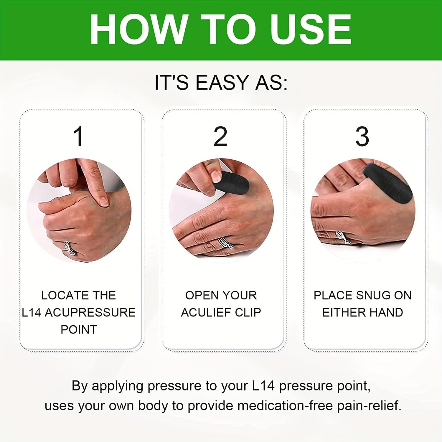 Sugar Control LI4 Acupressure Point Clip Wearable – Supporting Acupressure Relaxation, Stress Alleviation, Tension Relief and Headache Relief Hand Clip Migraine Pressure Point Clip - Image 9