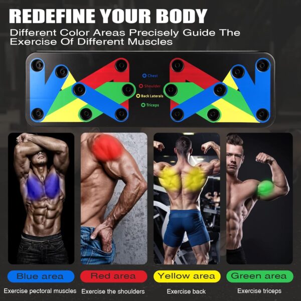 9in1 Foldable Push Up Board Multi Functional Body Building Fitness 9 In 1 Push Up Rack Board System Comprehensive Fitness Exercise Workout Pushup Stands - Image 6