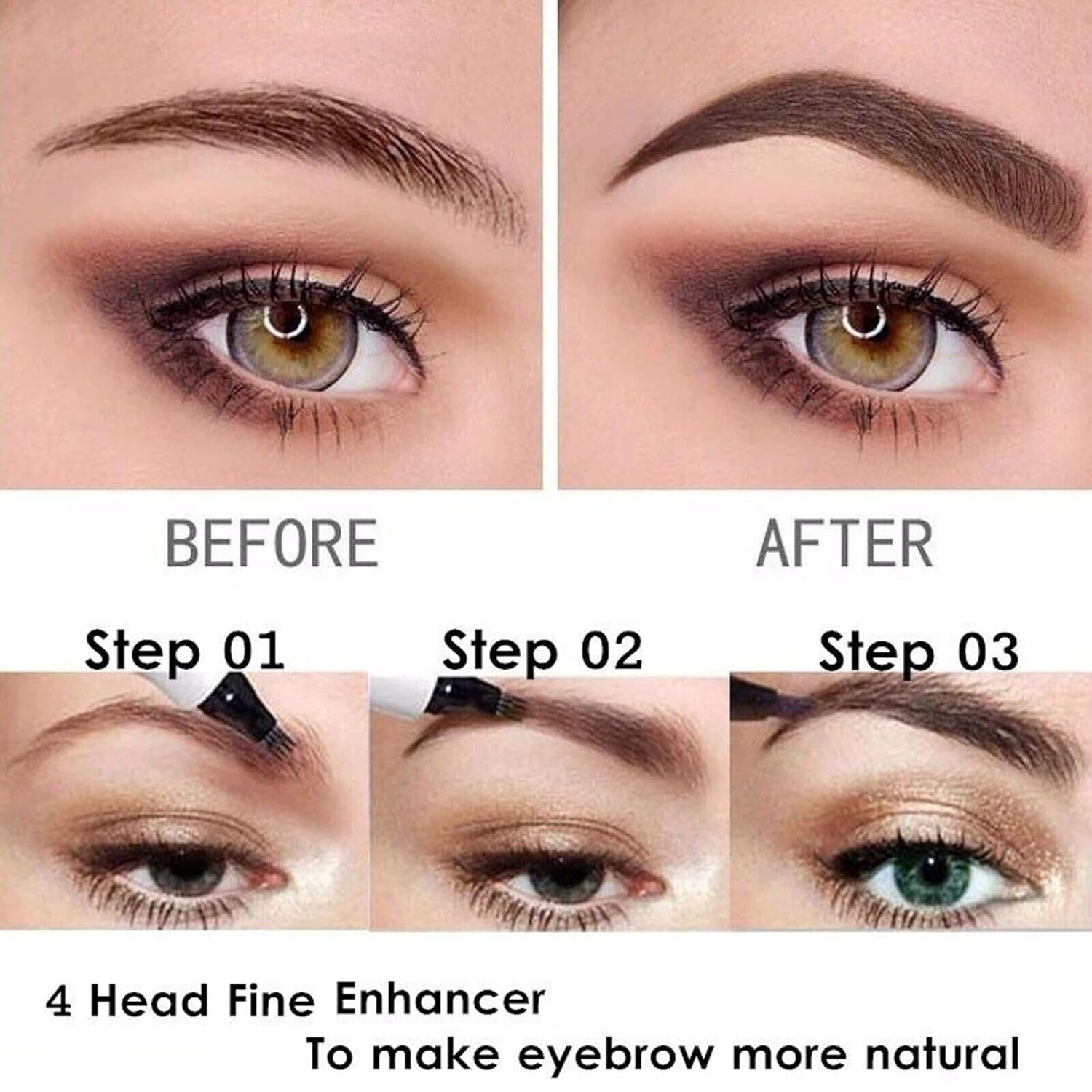 Natural Long Lasting Eyebrow Pen Waterproof Fork Tip Eyebrow Tattoo Pencil Women Eye Cosmetic Beauty Makeup | Eyebrow Marker Pen - Image 11