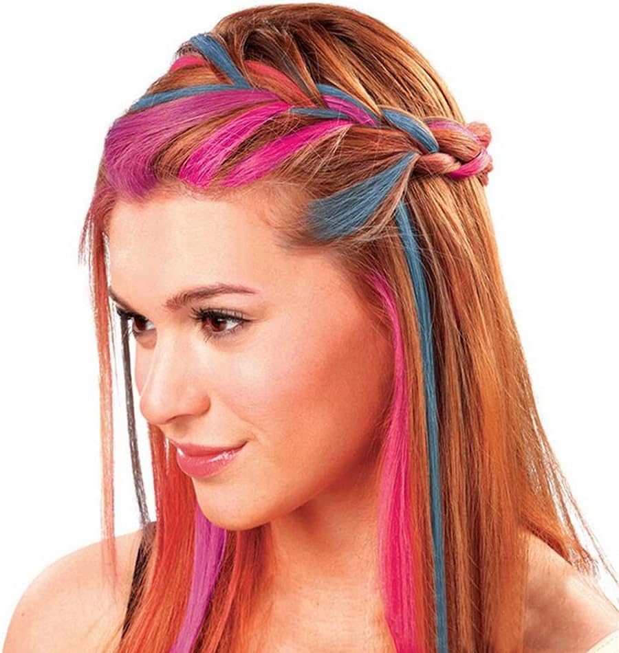 Pack Of 4 Temporary Hair Chalks  4 Colors Hair Dye Powder Temporary Hair Styling Chalk Salon  Hair Dye Powder Cake Washable - Image 11