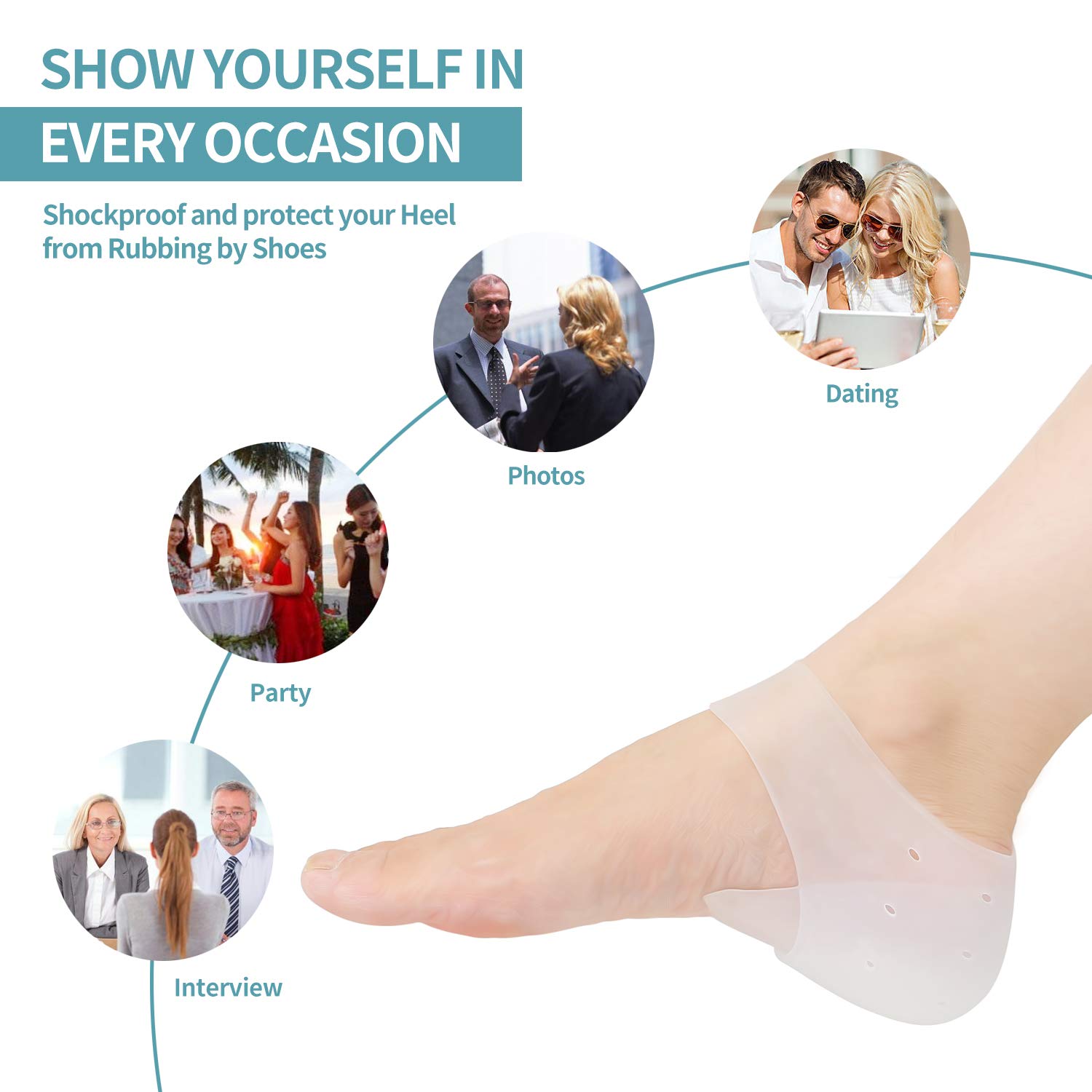 Concealed Footbed Enhancers Invisible Height Increase Soft Silicone Heel Insoles Wearable Heel Cushion Inserts - Image 13