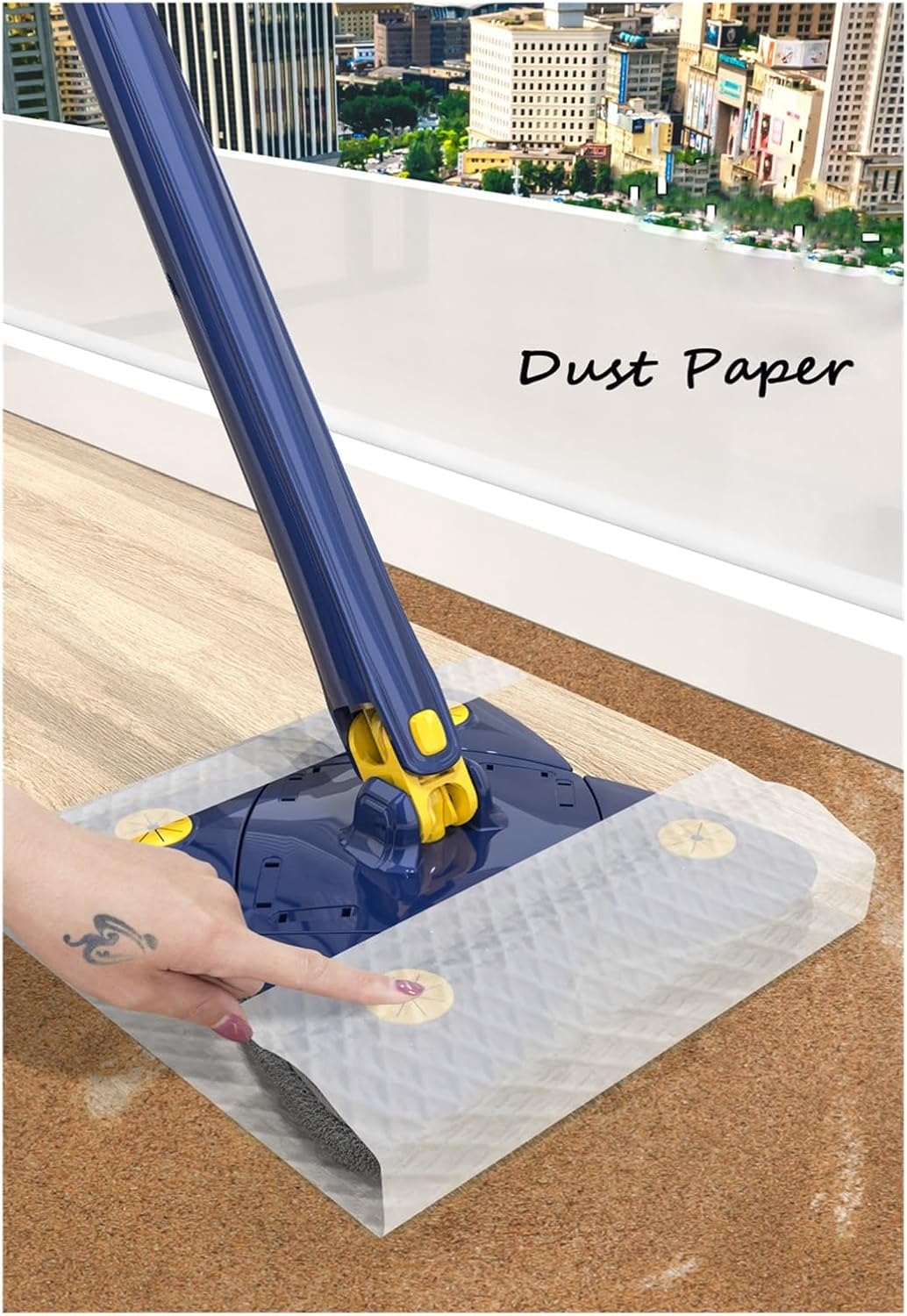 360° Rotatable Cleaning X Mop Adjustable Corner Mop Self Squeezing Wringing Mop Multifunctional Rotating Mop For Floor Wall Window - Image 4