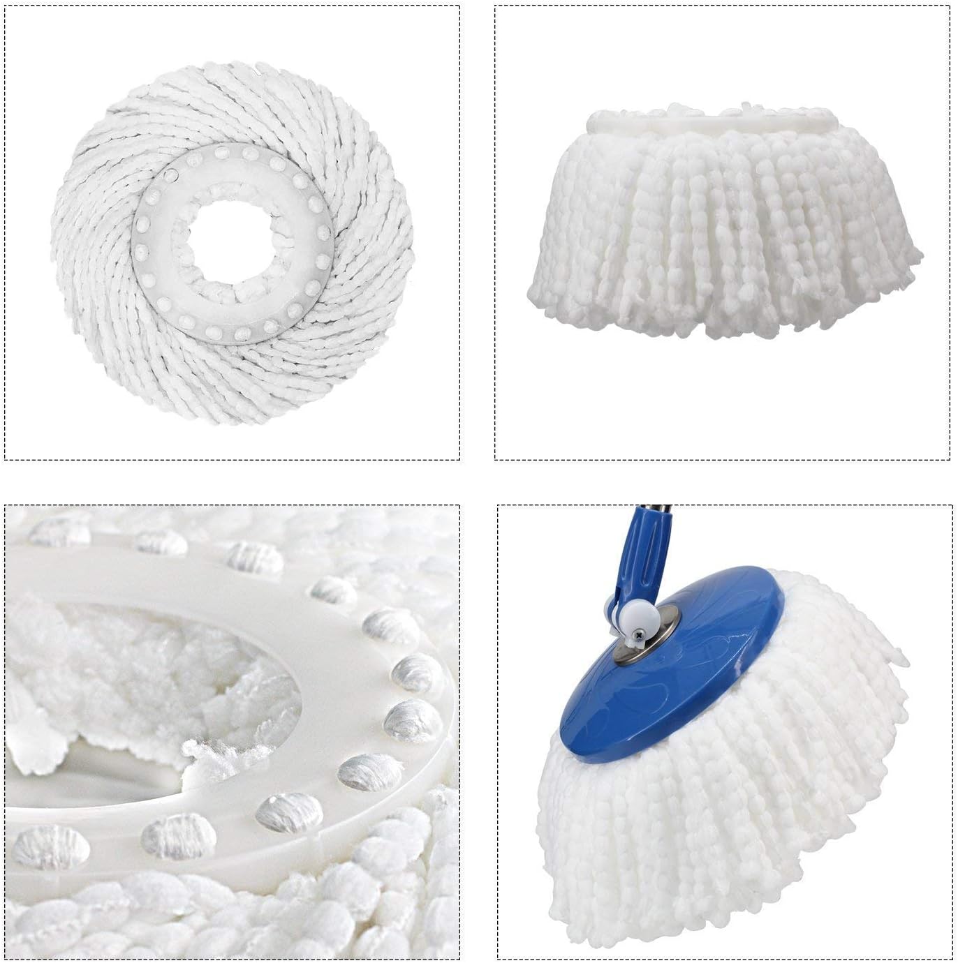 (PACK OF 3)Spin Mop Refill - Extra Head, Additional Microfiber Mop Round Shape Mop Heads - Image 5