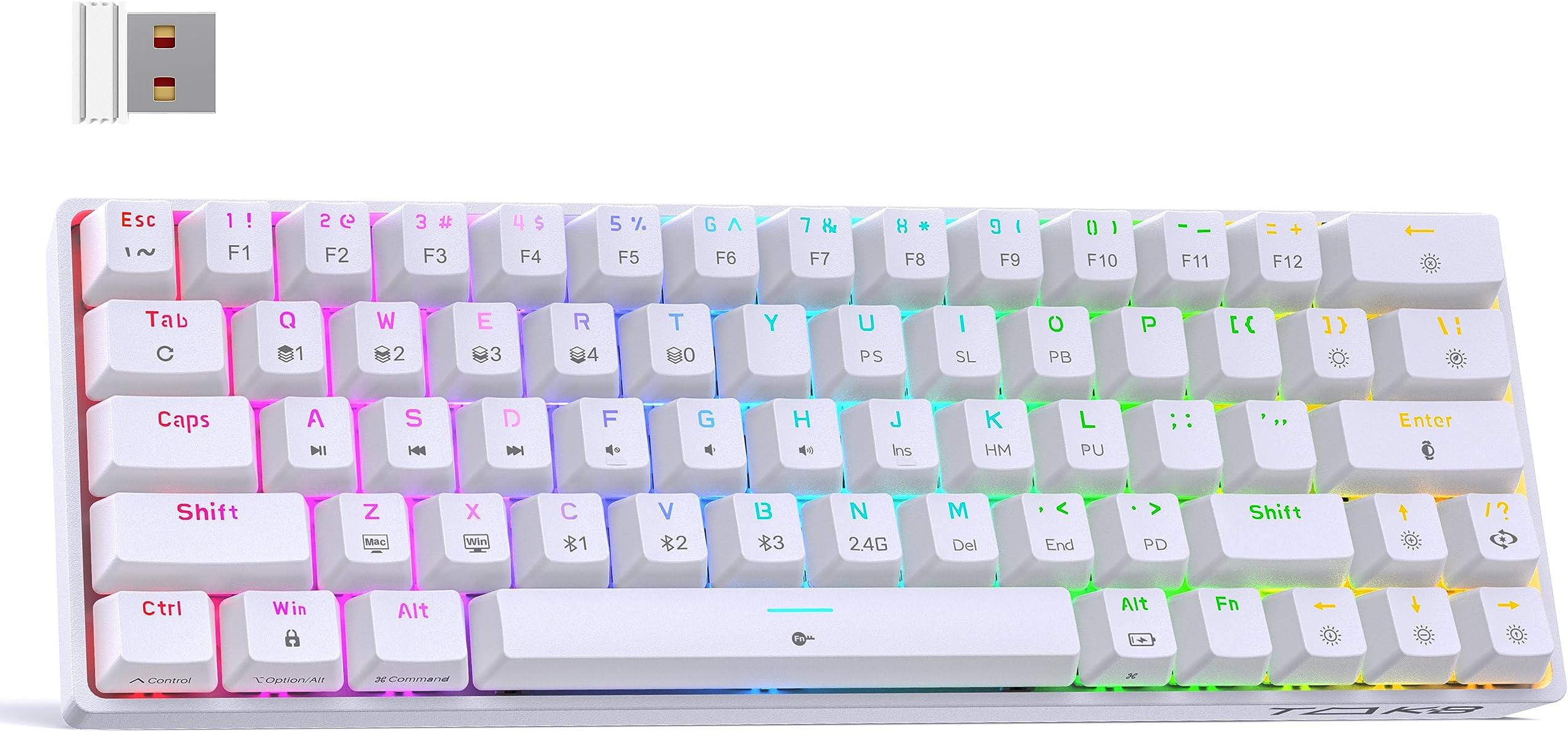 Tezarre TK-63 PRO RGB Wireless Mechanical RGB Gaming Keyboard RGB Backlight Mini Office Keyboard for Windows Laptop PC Gamer - Image 13