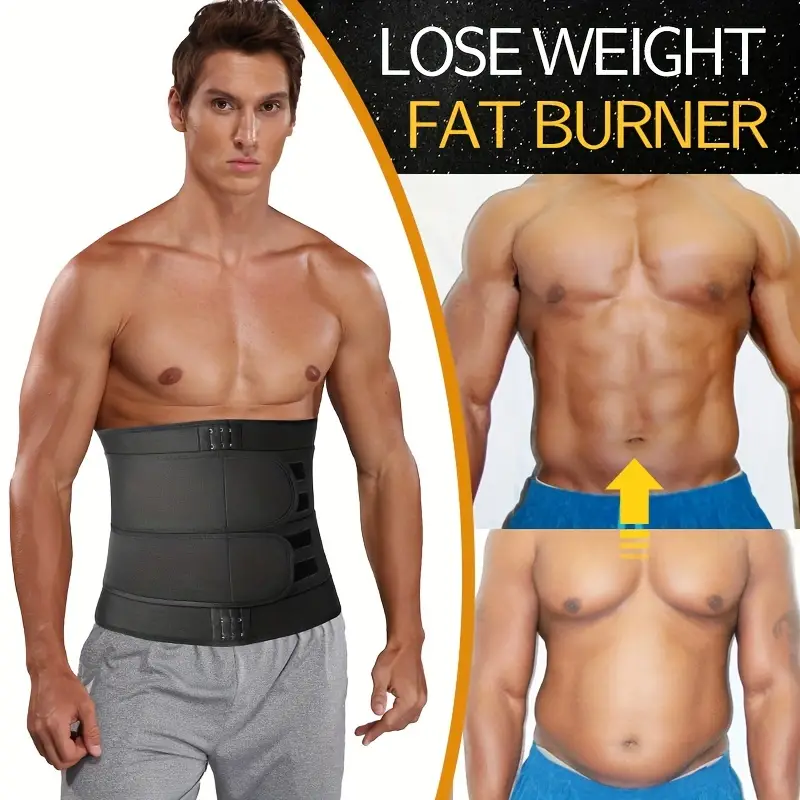 Men's Workout Waist Trainer Tummy Slimming Body Shaper Trimmer Belt Abdomen Shape-wear - Image 6