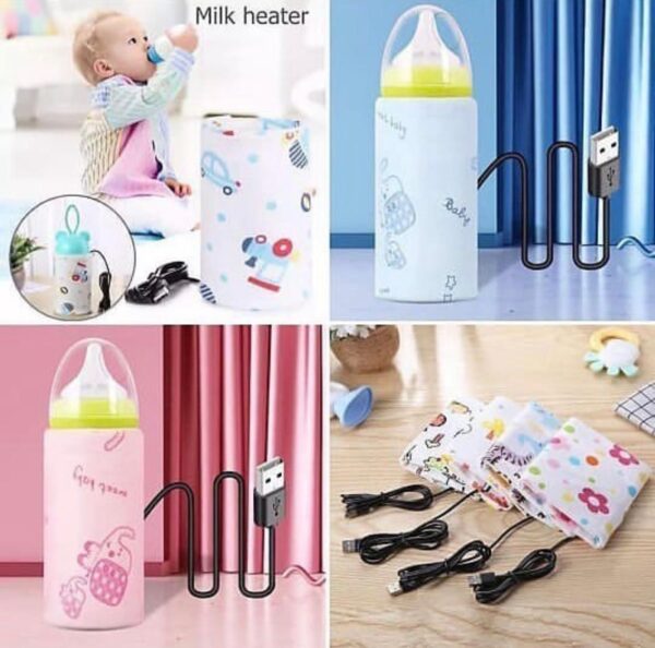 Portable USB Feeder Warmer Pouch – Shaped, Easy-to-Carry with 42°C Cycle & Constant Temperature Heating (Random Design )