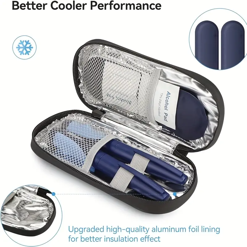 1/2 Set Insulin Pen Cooling Travel Box Diabetes Medication Insulation Cooling Storage Box, with Reusable Ice Packs, Suitable for Insulin Pen and Diabetes Supplies Storage Insulation Bag (Random Color) - Image 3
