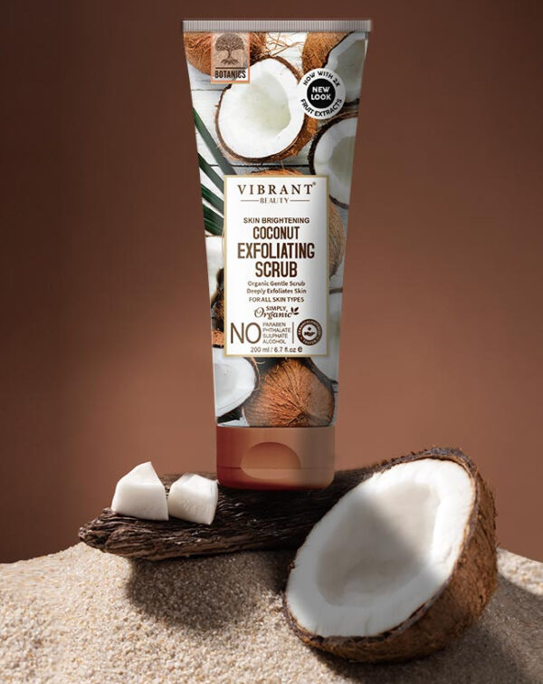Vibrant Beauty Skin Brightening Coconut Exfoliating Scrub Organic Gentle Scrub