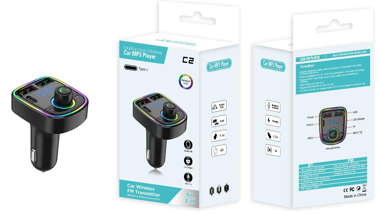 C1 - Car Mp3 Player | Car Wireless FM Transmitter | Car Mp3 Modulator | Car Accessories ( Random Color ) - Image 10