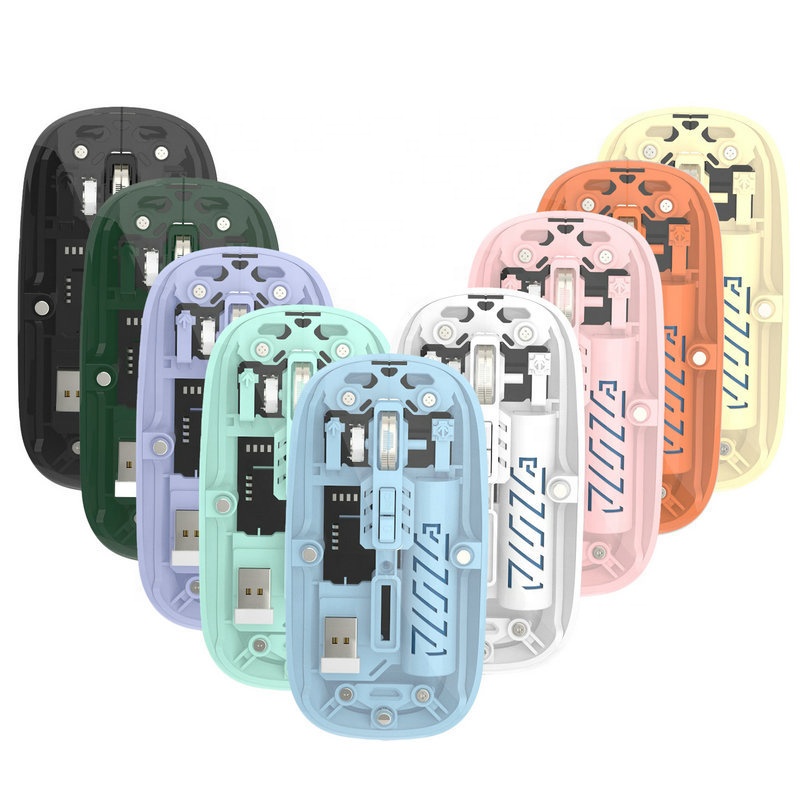 M-10A Transparent Wireless + Bluetooth Dual Mode Rechargeable Mouse | Wireless Transparent Computer Mouse (Random Color) - Image 3