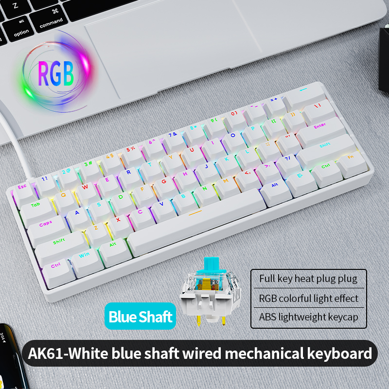 AK61 Wired Mechanical Gaming keyboard Feel Backlight For Pc Desktops Sleek & Durable Design - Image 3