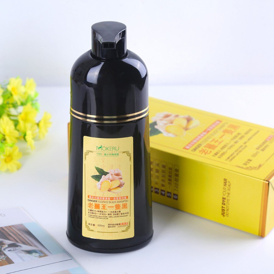 MOKERU Ginger Hair Shampoo for 5-Minute Natural Dye & Healthier, Longer-Lasting Color 200 ml