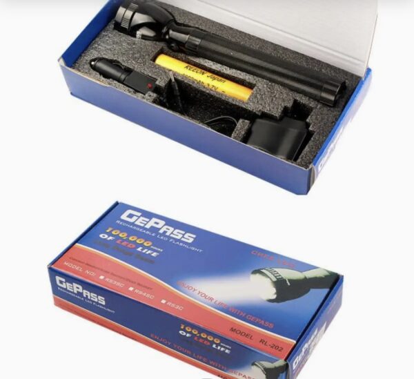 NEW EMERGENCY GePass Rechargeable LED Flashlight, 100,000 Hours of LED Life, Long Range Beam, CREE LED, Outdoor and Indoor Lights, Bright Light, Camping Torch | GeePas RL 601 - Image 3