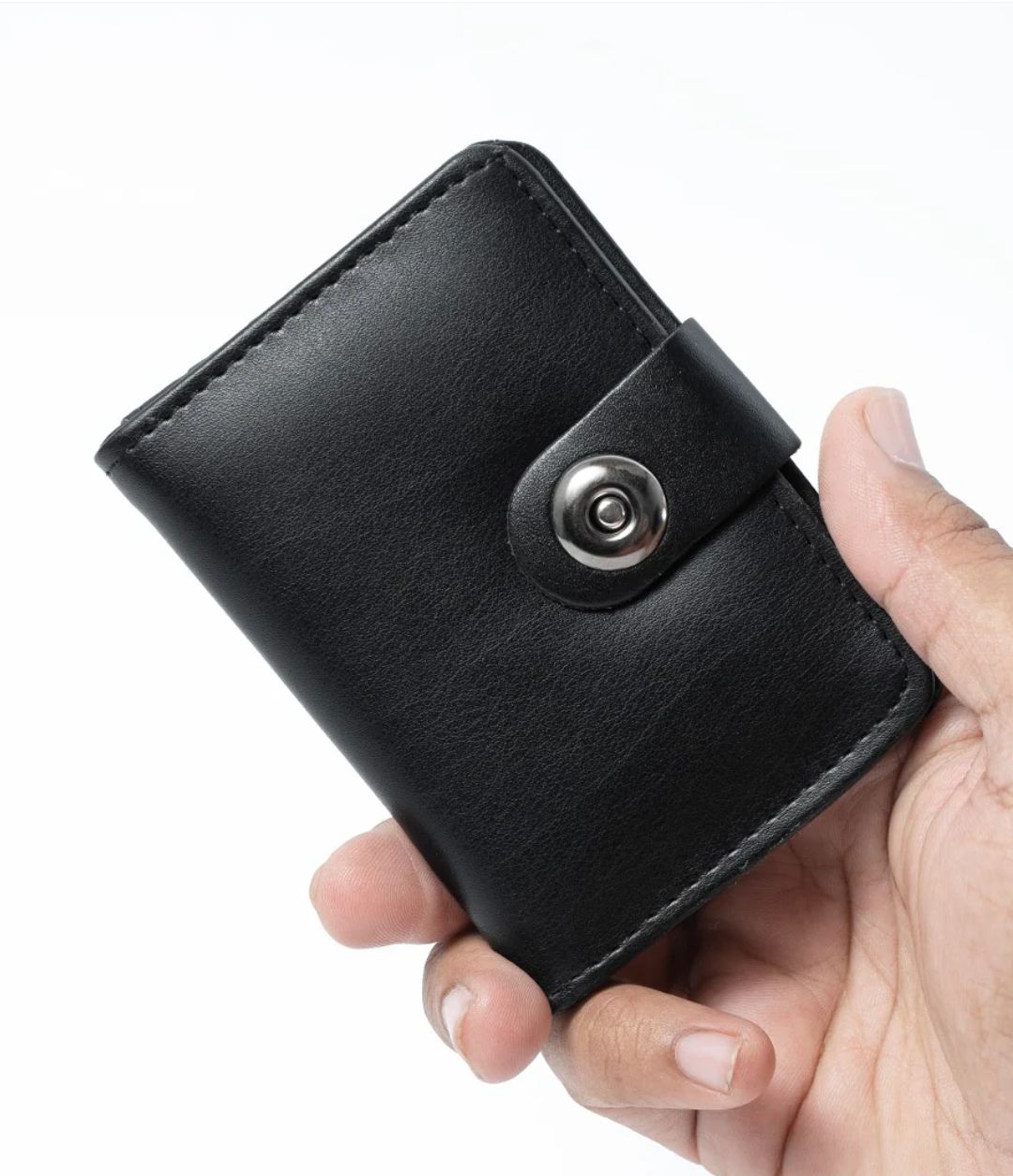 Plain Leather Minimool Button Closure Wallet Smart Wallet for Male And Female Easy To Carry, Stylish And Slim (random color) - Image 3