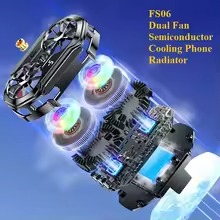 FS06 Semiconductor Cooling Mobile Phone Cooler Radiator Dual Fans with Universal Wheel - Image 2