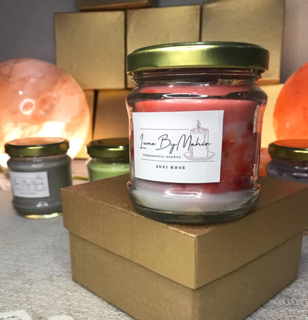Sufi Rose Candle - A Divine Bloom of Spirituality and Love – Handmade Floral & Citrusy Soy Wax Candle - 100 gram