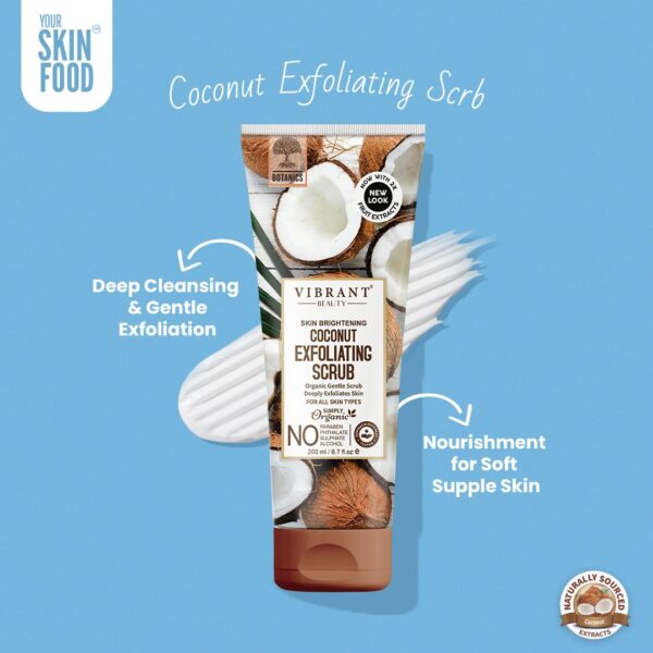 Vibrant Beauty Skin Brightening Coconut Exfoliating Scrub Organic Gentle Scrub - Image 7