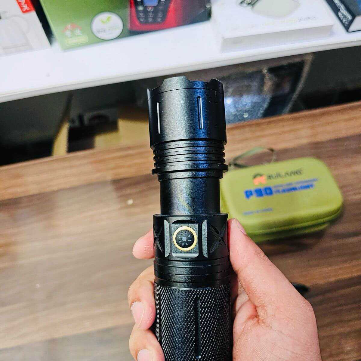 P90 Imported Ruilang Flashlight with 1KM Range - High-Performance Long-Distance LED Torch - Image 2