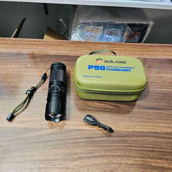 P90 Imported Ruilang Flashlight with 1KM Range - High-Performance Long-Distance LED Torch - Image 3
