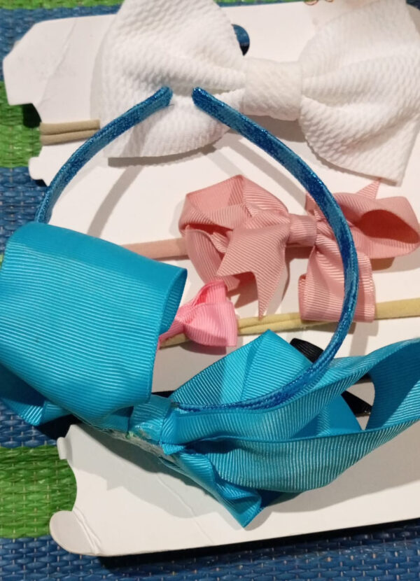 (NW000161) (pack of 5) Hair Bows Headbands / Butterfly Bow Elastic Headband for Baby Girls - Image 3
