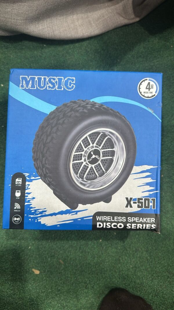 Wheel Shape Bluetooth Speaker | Wireless, Portable, AudioMusic, USB Rechargeable, for Outdoor Events (Random Color) - Image 2