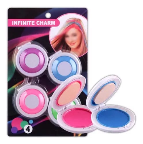 Pack Of 4 Temporary Hair Chalks  4 Colors Hair Dye Powder Temporary Hair Styling Chalk Salon  Hair Dye Powder Cake Washable - Image 8