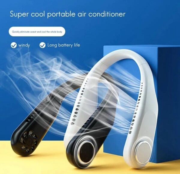 SurroundFan New Portable Bladeless Neck Fan – Foldable, Hands-Free Cooling for Travel & Sports ( Random Color )