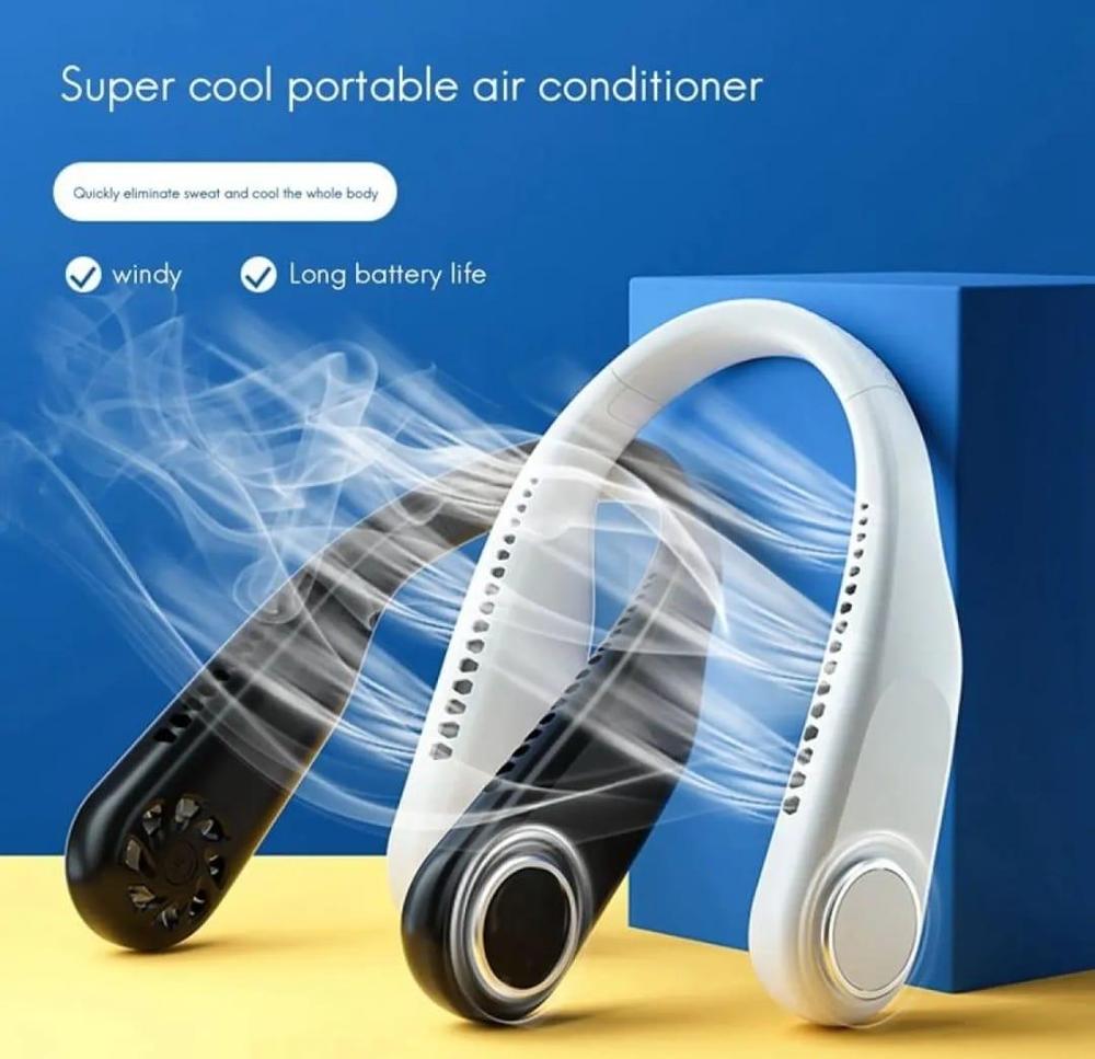 SurroundFan New Portable Bladeless Neck Fan – Foldable, Hands-Free Cooling for Travel & Sports ( Random Color )