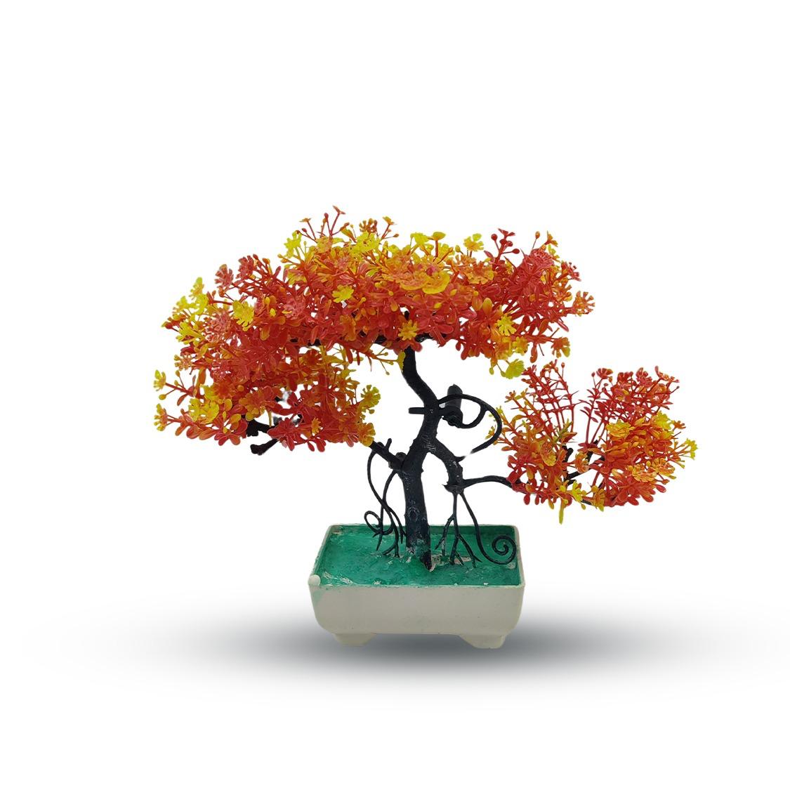 Orange Artificial Bonsai Tree ( 1 Piece )–    Bonsai Tree Room Decor for Home, Office & Bedroom | Best Artificial Pot - Image 4