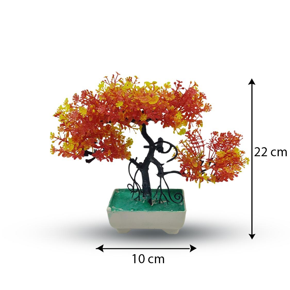 Orange Artificial Bonsai Tree ( 1 Piece )–    Bonsai Tree Room Decor for Home, Office & Bedroom | Best Artificial Pot - Image 5